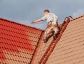 В Новосибирске, Покраска крыши дома 3 Многие владельцы частных и многоквартирных домов